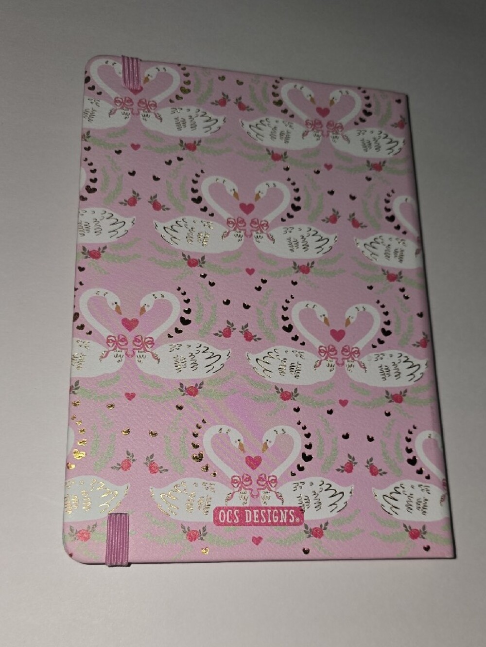 Pink Swan Pattern Hardcover Notebook - Picture 3 of 6